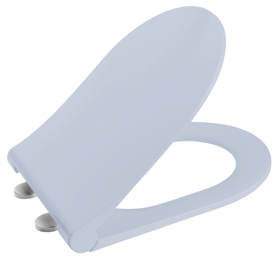 Sapho Brilla randloos toilet met zitting 36.5x53cm lichtblauw mat
