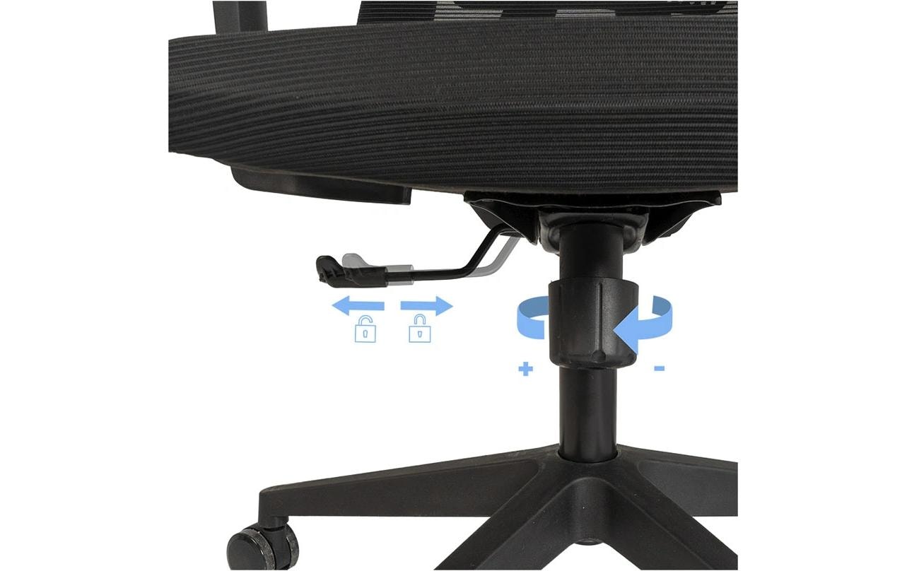 Bürostuhl ErgoFlex Schwarz<br>Drehbarer Stuhl mit Armlehnen und Kopfstütze