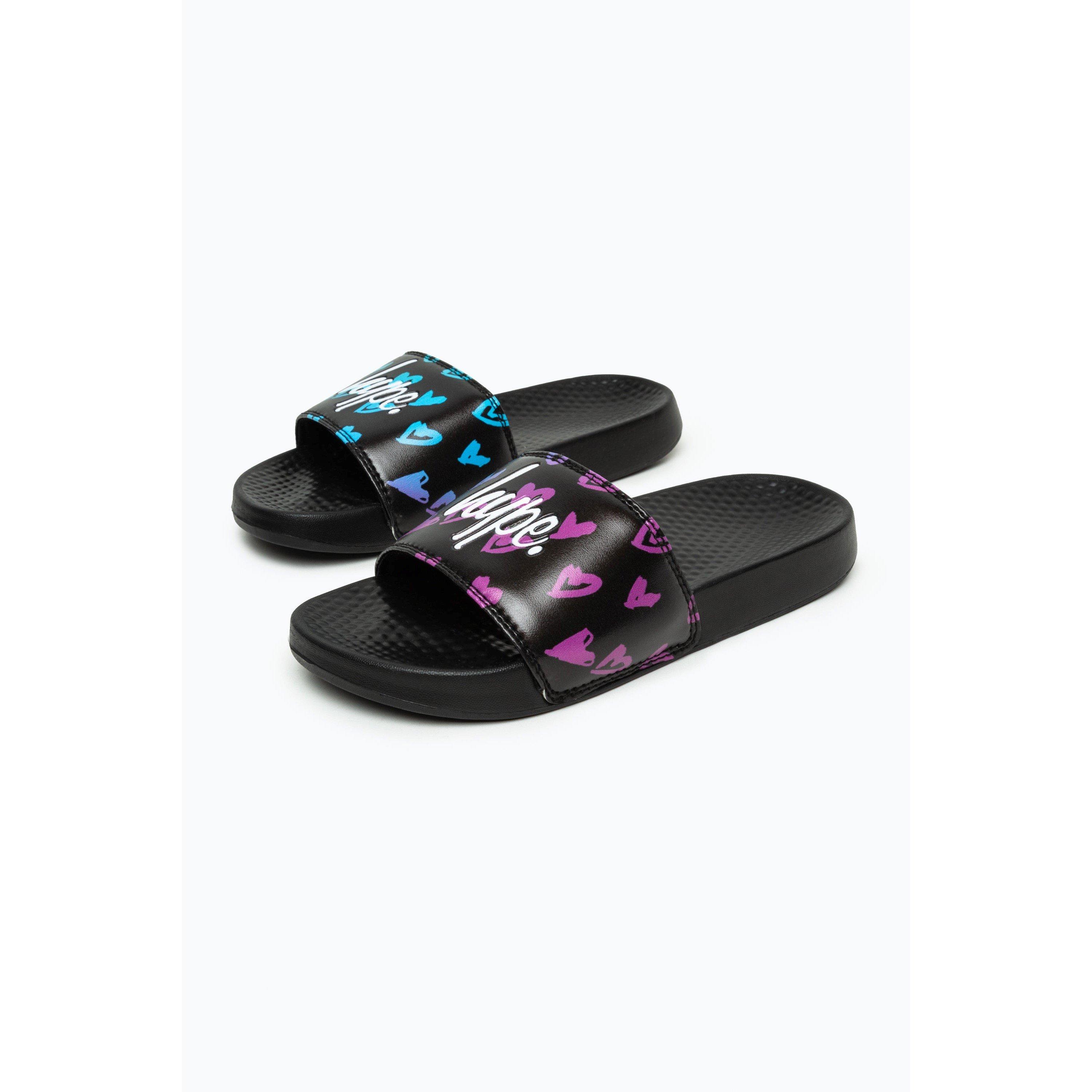 Hype Scribble Heart Sliders Juniors