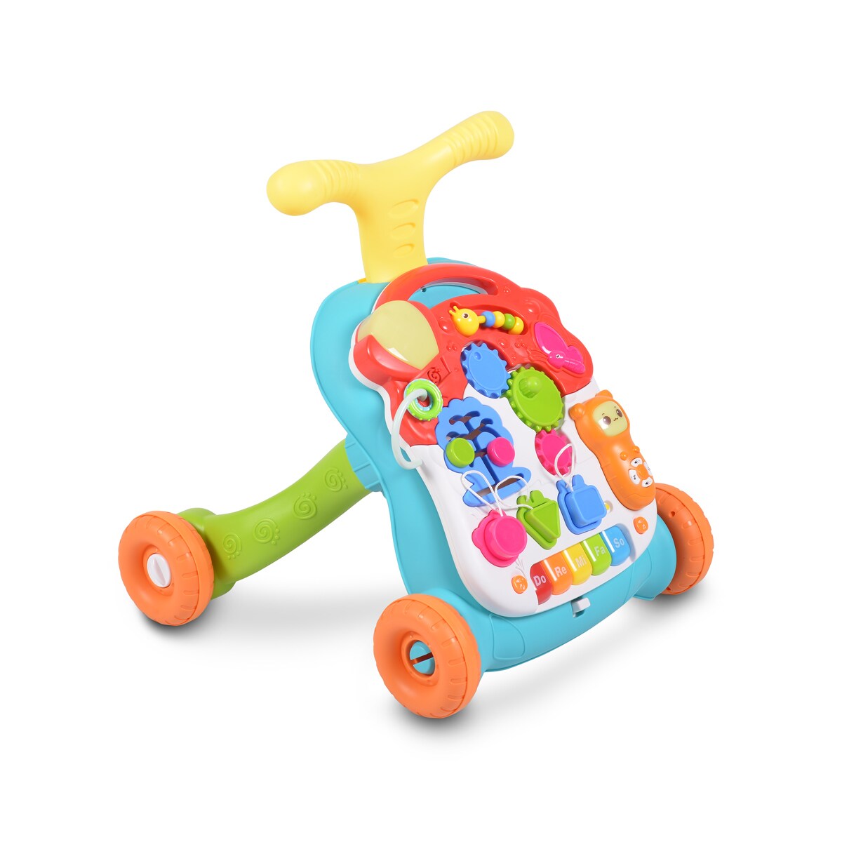 Moni Lauflernwagen Musik N5218 Spieltisch Musikpanel Melodien Lichter Geräusche orange