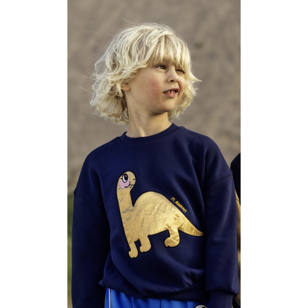 Køb Mini Rodini Blue Dino Application Sweatshirt