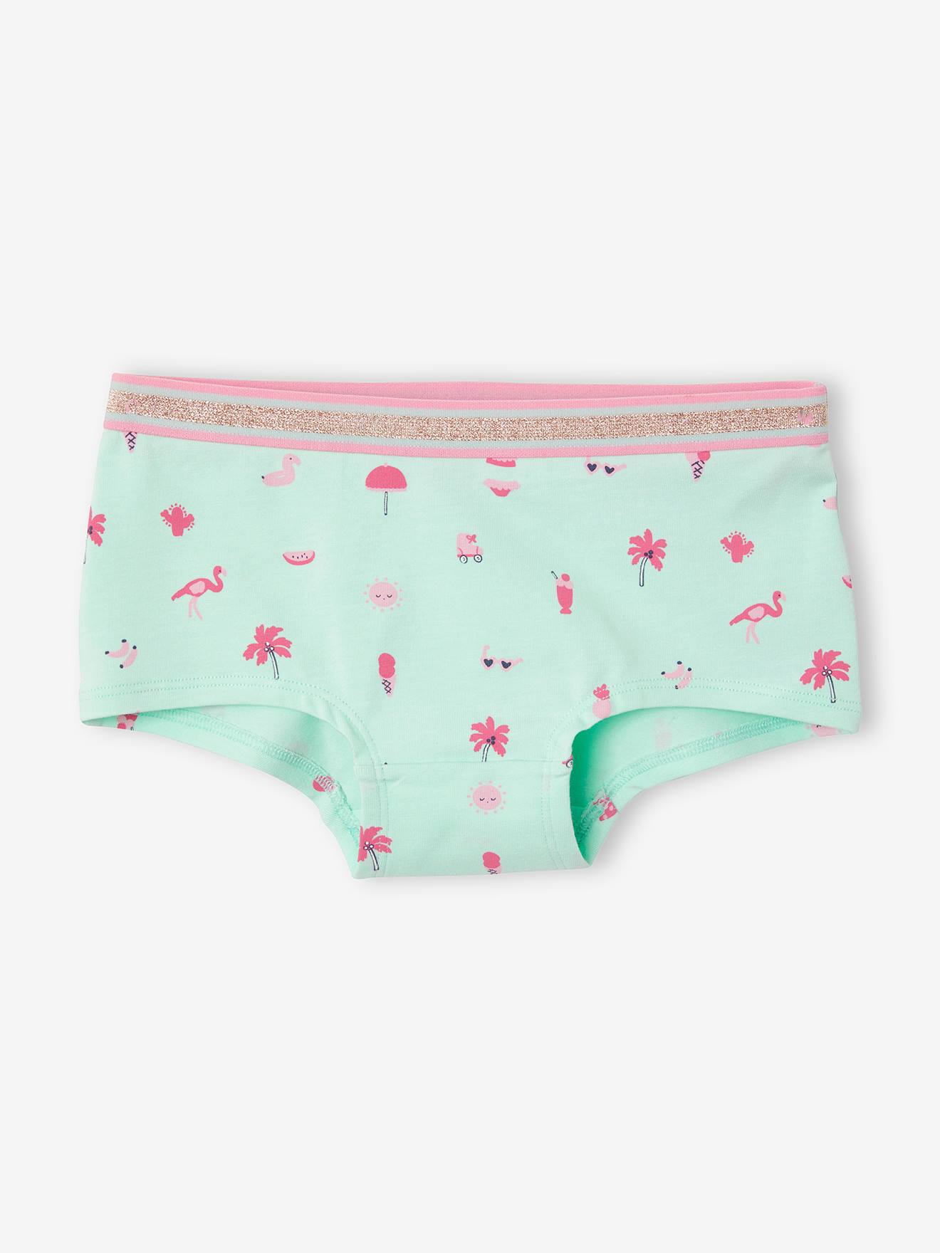 Pacote com 5 shorts estampados azul-claro para meninas