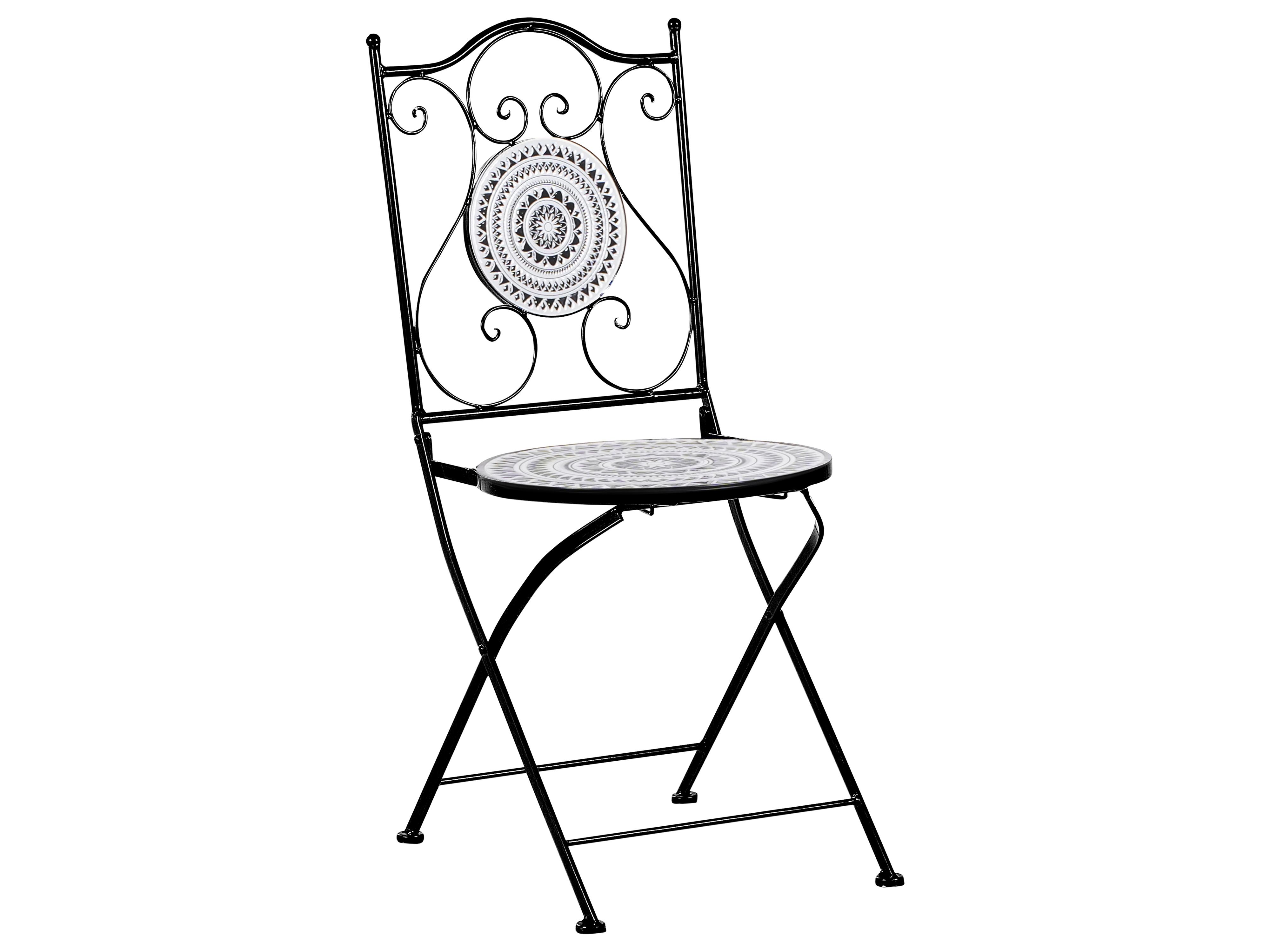 Bistroset inklapbaar COMISO Metaal Zwart/wit