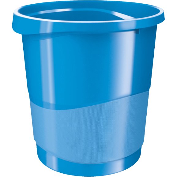 Corbeille papier esselte europost vivida polypropylène poignées intégrées capacité 14l 258x322x285mm coloris bleu