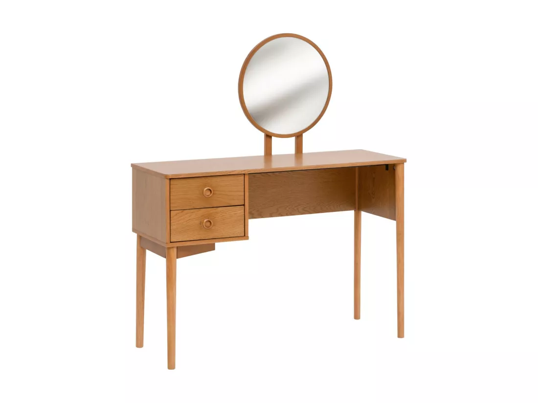 Meuble Coiffeuse 2 tiroirs en Bois Miel H 126 cm
