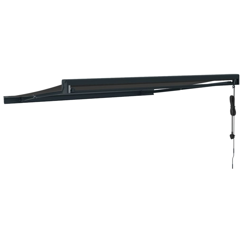 Auvent rétractable anthracite 3x2,5 m tissu et aluminium
