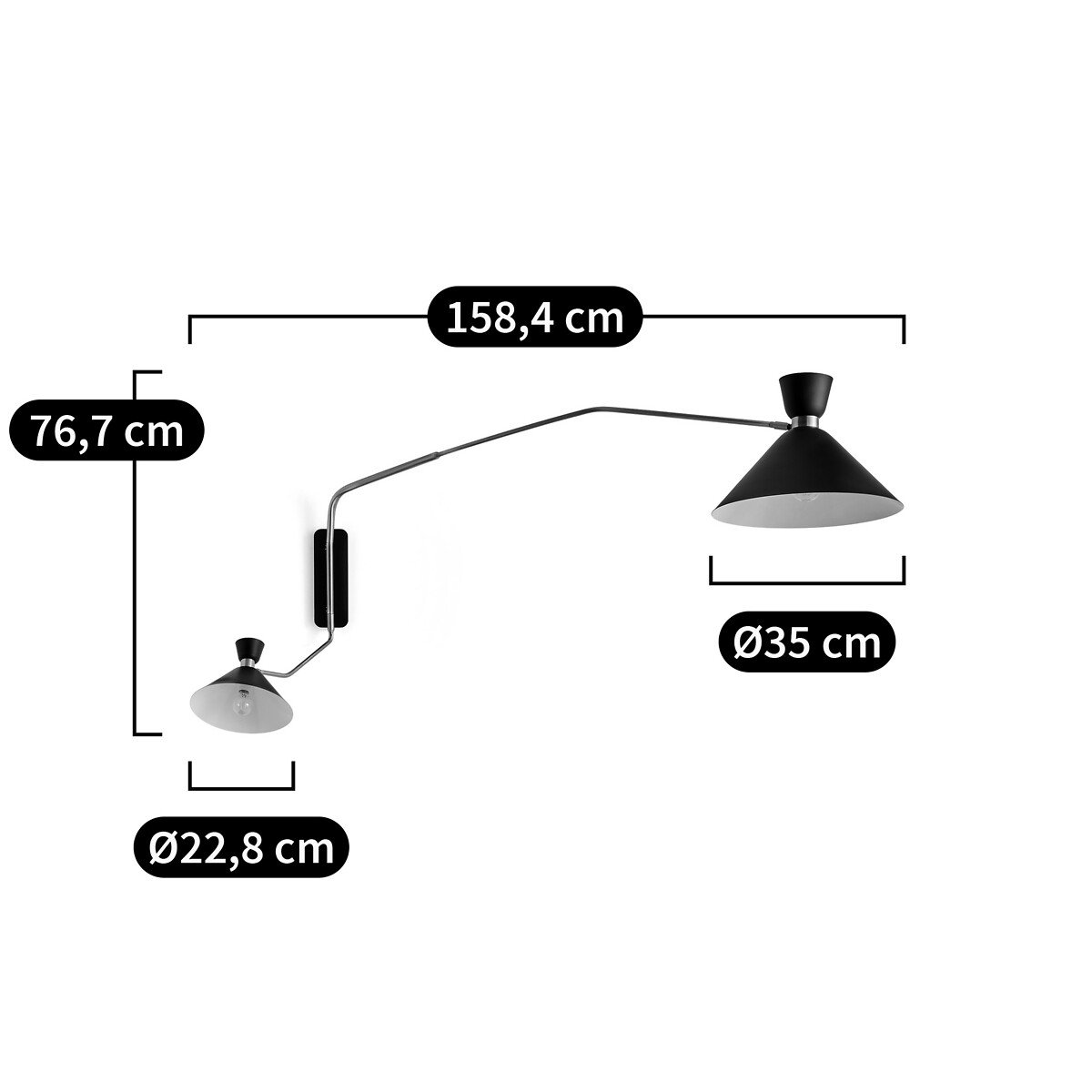 AM.PM<br>Luminária de parede dupla XL em latão envelhecido, Zoticus