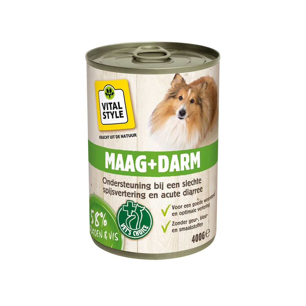 VITALstyle Maag   Darm - Hondenvoer - 400 Gram - vis, kalkoen