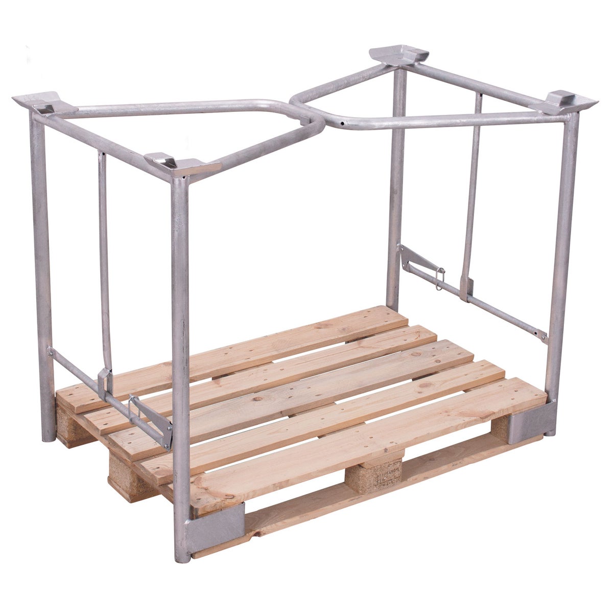 VARIOfit palletopzetrand type 65k met klemvoorziening van gegalvaniseerd staal, afmetingen 1200x800mm, 1000mm hoogte