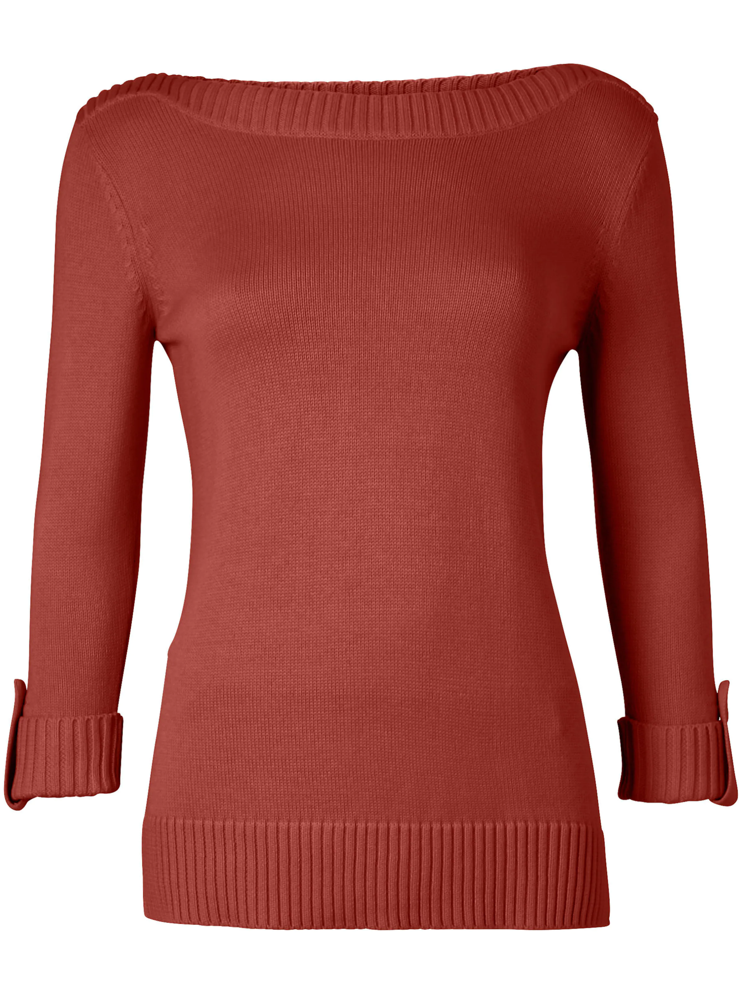 3/4 Arm-Pullover in rostrot