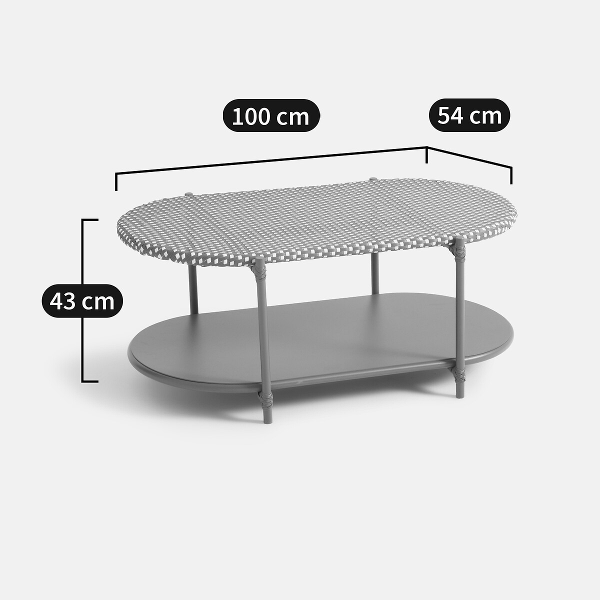 LA REDOUTE INTERIEURS<br>Mesa de centro com 2 tampos, fosca