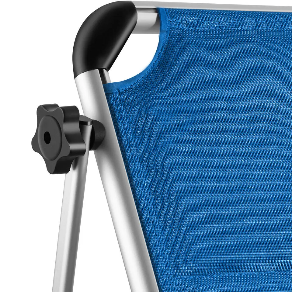 tectake Ligbed Lorella gestoffeerd, inklapbaar, Blauw