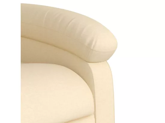 Fauteuil de massage inclinable Crème Tissu