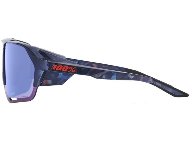 100% Sportbrille Norvik Black Holographic, Blue Mirror Lens Sportliche Sonnenbrillen