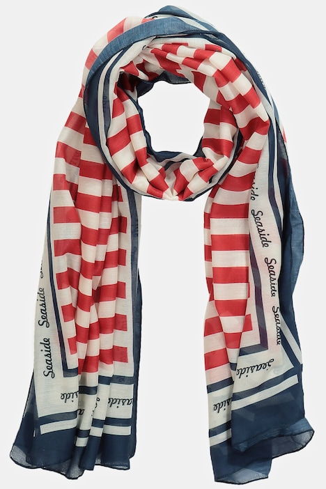 Schal, maritime Optik, Streifen, Quasten