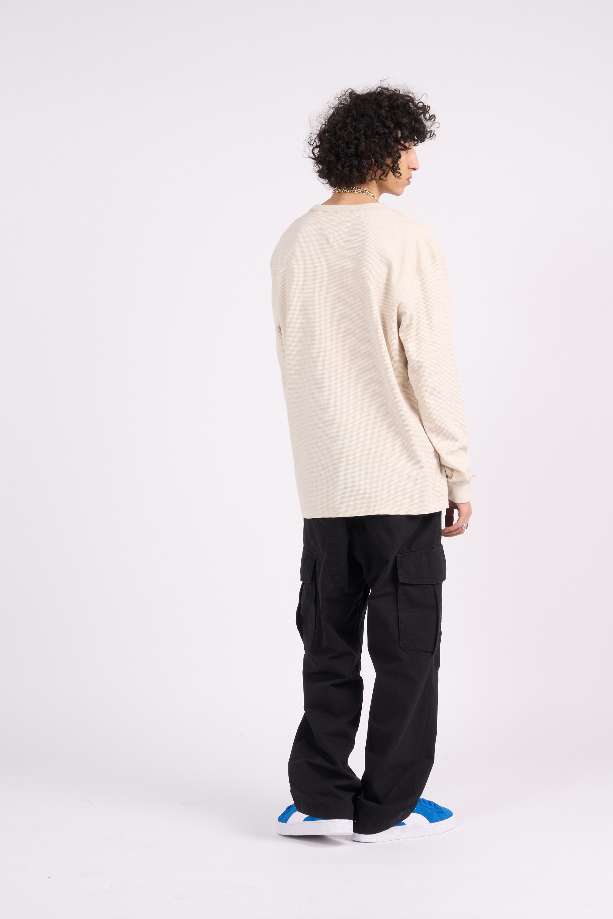 TOMMY JEANS Pull TJM REG LS WAFFLE TE Beige