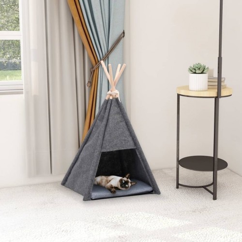 Tenda para gato cinza
