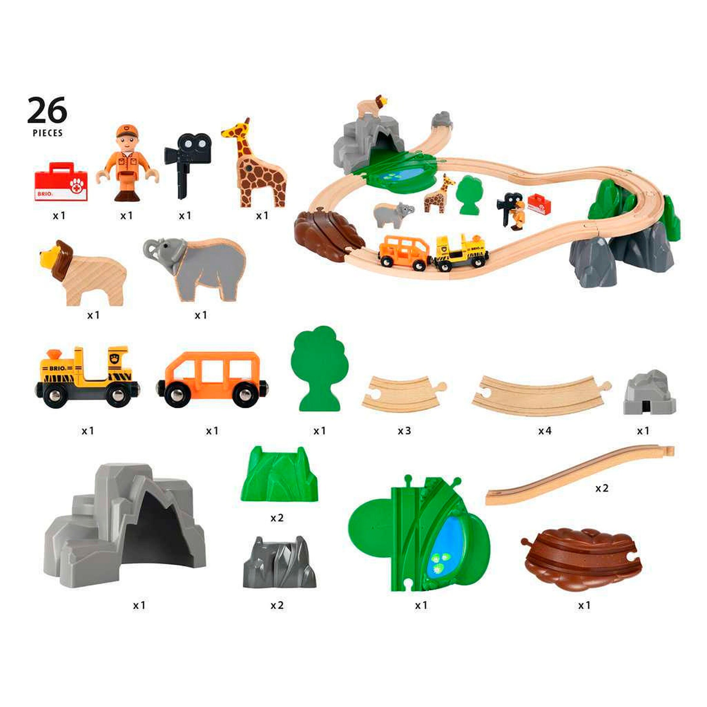 BRIO Großes Bahn Safari Set