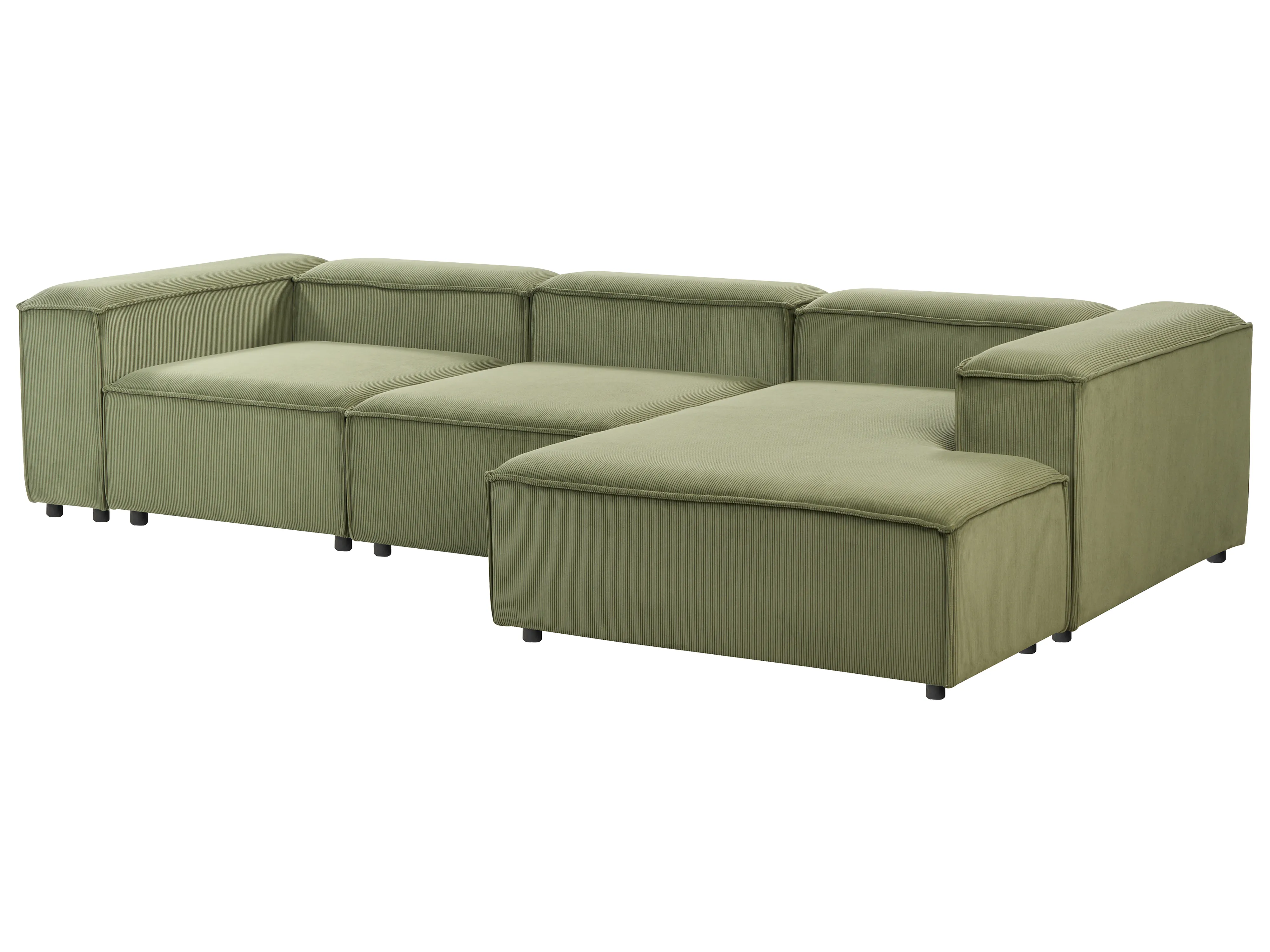 Modulaire hoekbank 4-zits ARDAL Corduroy Groen linkszijdig