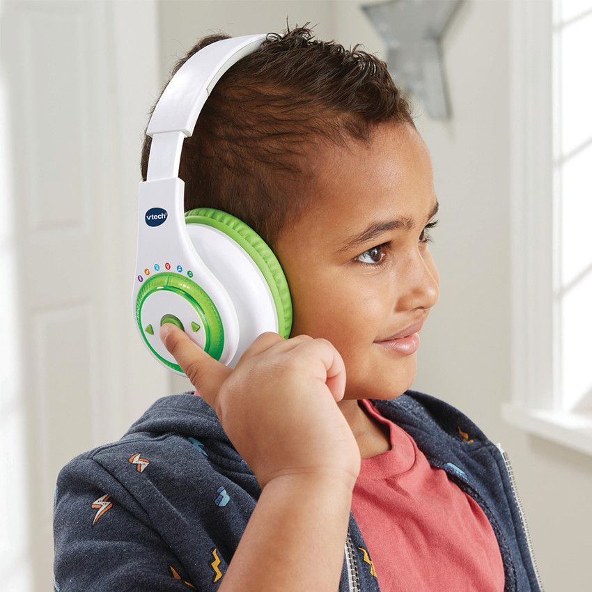 Casque interactif Kidipods Max 7-en-1 - Vert - Ecru