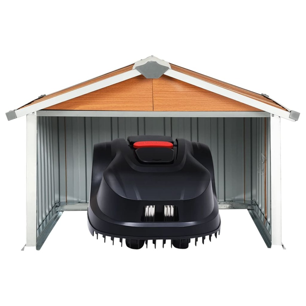 Abri pour robot de jardin 92x97x63 cm acier galvanisé marron