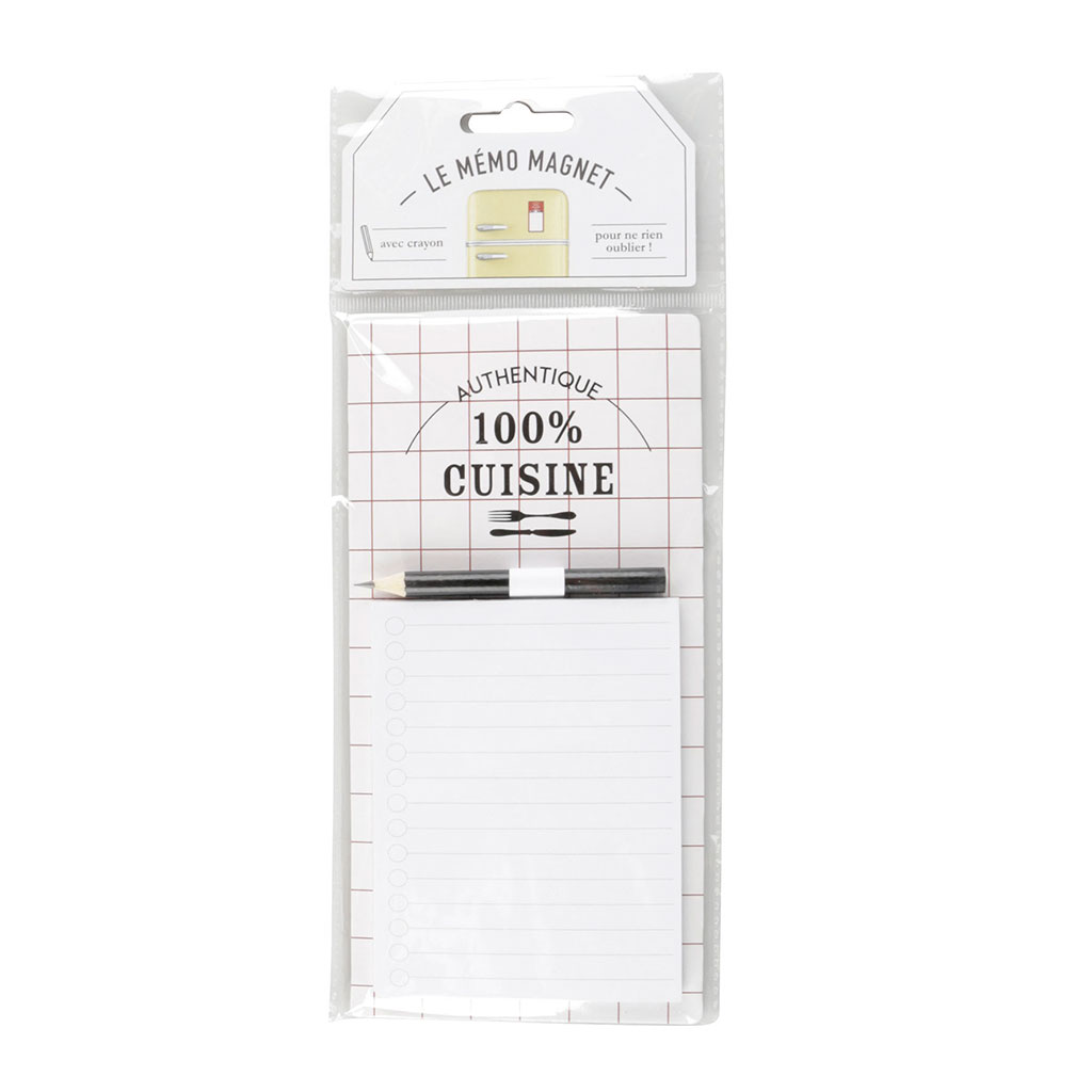 Memo magnétique pour le frigo avec crayon 20x10cm
