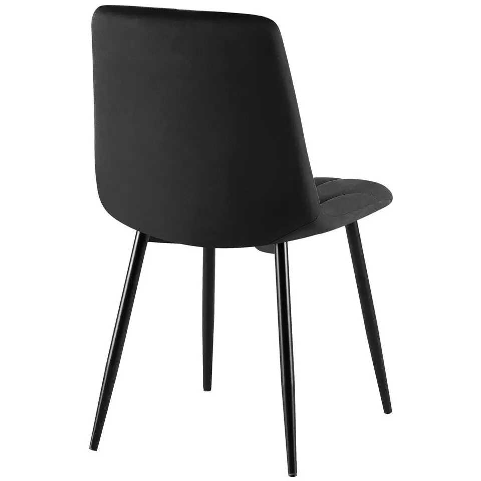CLP Set van 2 Eetkamerstoel Clairton zwart Frame - Fluweel - zwart