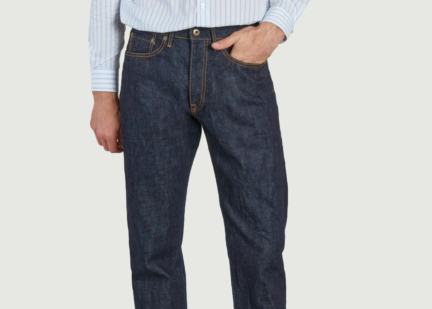 Jean Coupe Classique Droit En Coton Américain 14.8oz Japan Blue Jeans