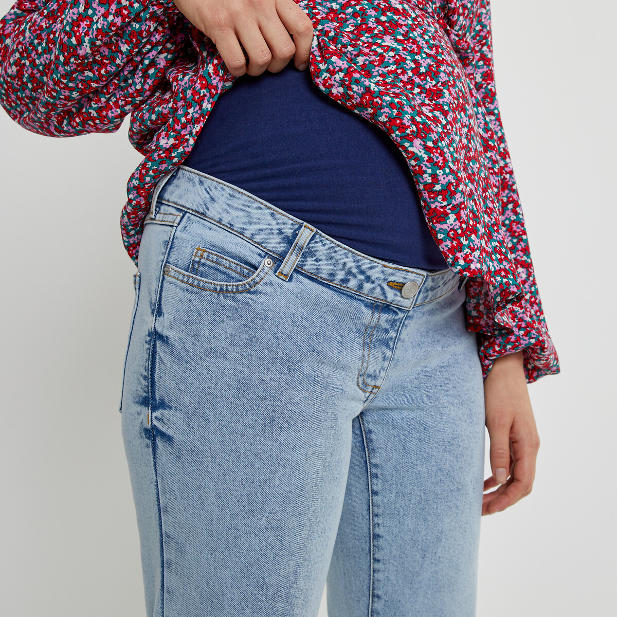COLEÇÕES LA REDOUTE<br>Jeans de maternidade retos, cai-cai alto