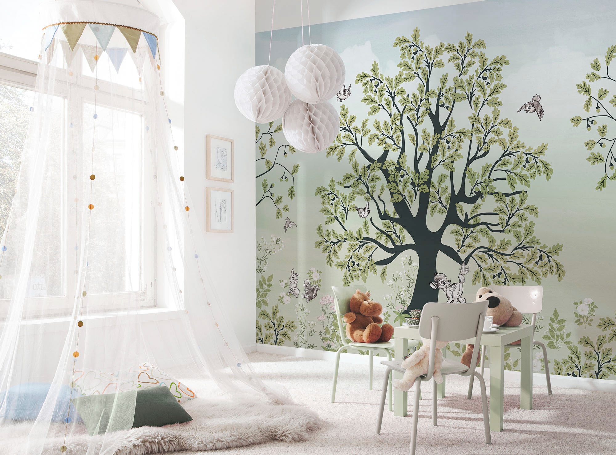 Komar Fototapete »Digitaldruck Vlies -  Bambi Forest Friends - Grösse 400 x 250 cm« bedruckt glatt Kinderzimmer