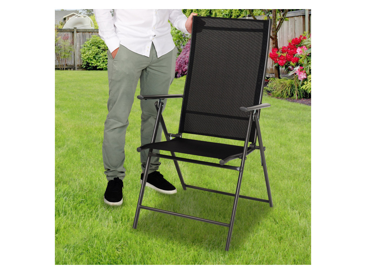 Infinity goods verstelbare inklapbare tuinstoel - Black