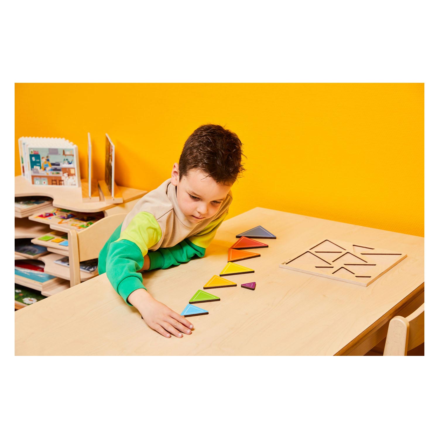 Rolf - Relief Houten Vormenpuzzel Ontdek Driekhoeken, 10st.