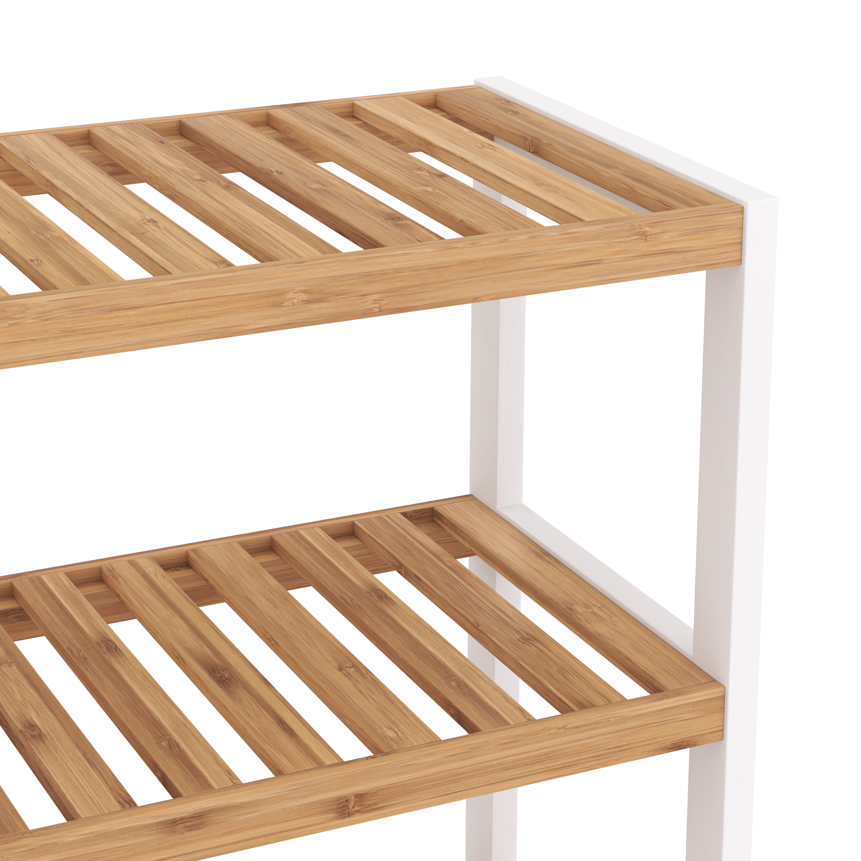 Schuhregal Bambus 3 Tablare 70 x 24 x 54 cm natur/weiss