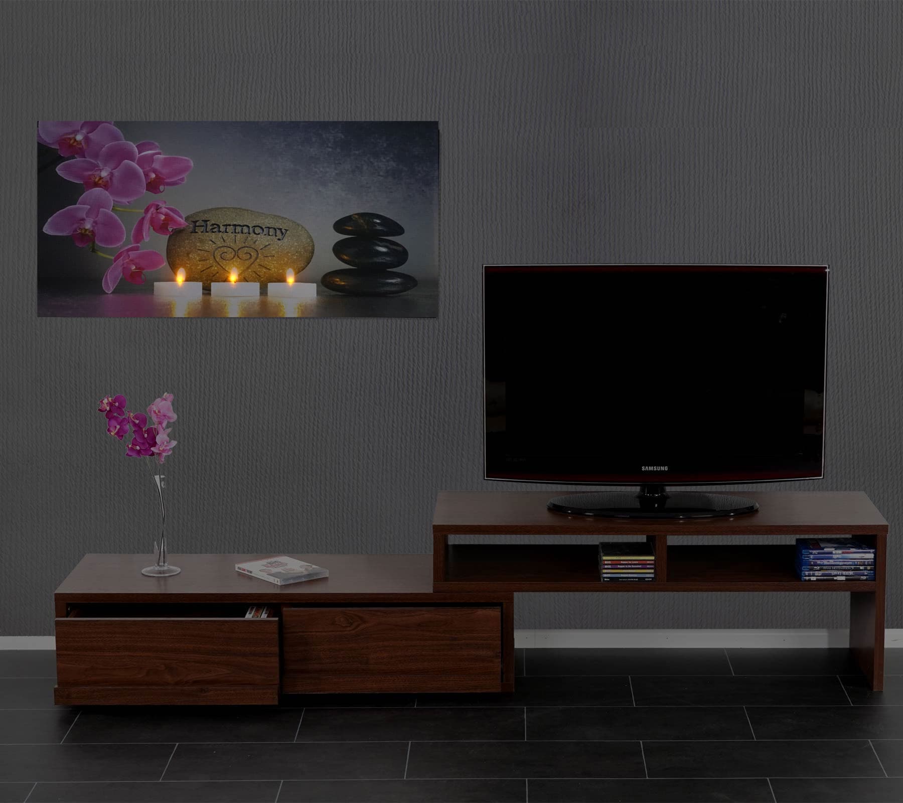 LED-Bild, Leinwandbild Wandbild Leuchtbild, Timer MVG-zertifiziert ~ 110x55cm Harmony, flackernd
