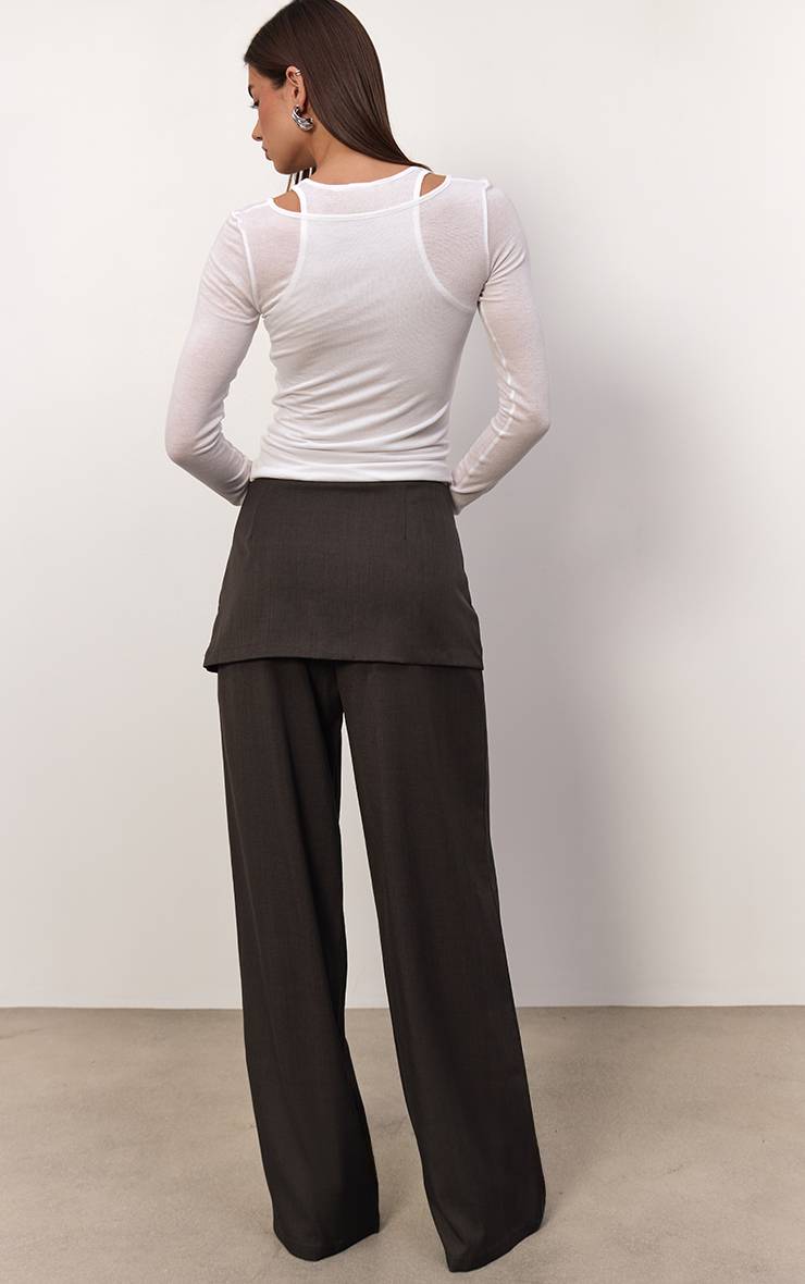 Charbon Pantalon Large À Détails Superposés