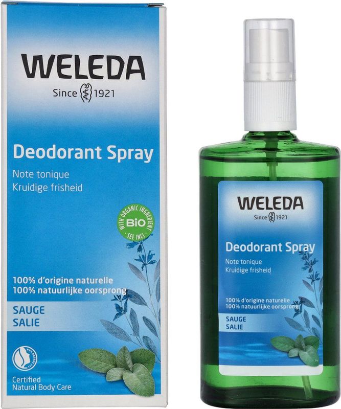 Weleda - Salie Deodorant Spray - 100 ml - Natuurlijke Frisheid Zonder Aluminiumzouten
