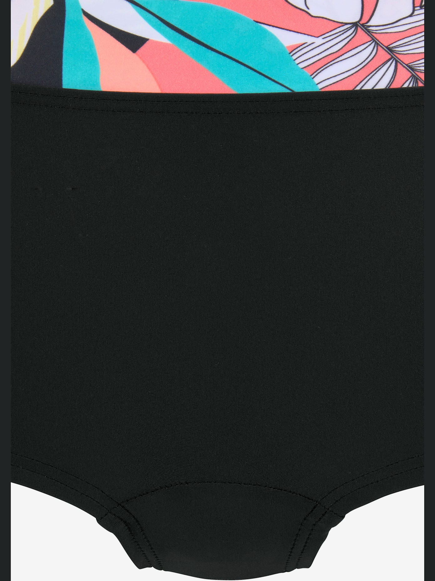 Bikini mini-short imprimé, effet de couleur différent pour chaque pièce