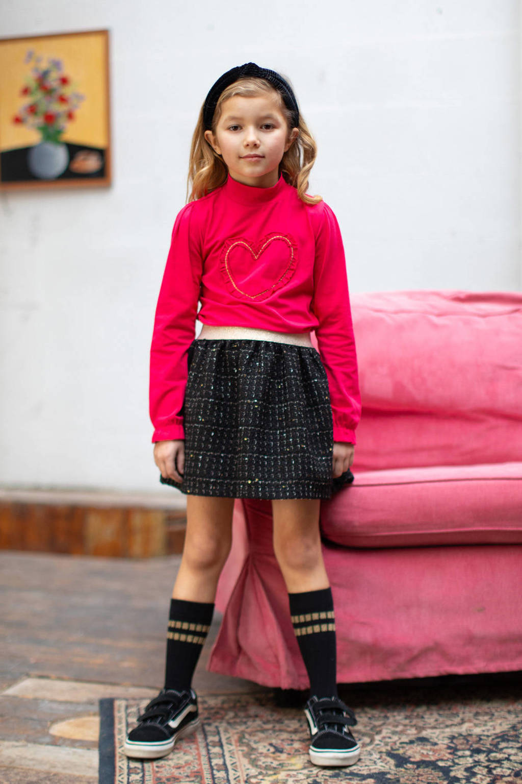 Moodstreet top Liv met printopdruk felroze