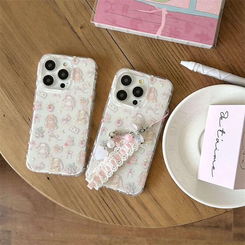 Elliure - Konijnenhoesje / Charm / Set - iPhone 16 Pro Max / 16 Pro / 16 Plus / 16 / 15 Pro Max / 15 Pro / 15 Plus / 15 / 14 Pro Max / 14 Pro / 14 Plus / 14 / 13 Pro Max / 13 Pro / 13