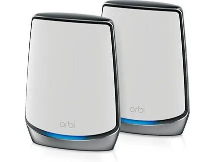 NETGEAR Orbi WiFi System RBK852 - Wi-Fi-system - (router, forlænger) - op til 350 kvm - mesh 1GbE, 2.5GbE - Wi-Fi 5, Wi-Fi 6 - Tri-Band
