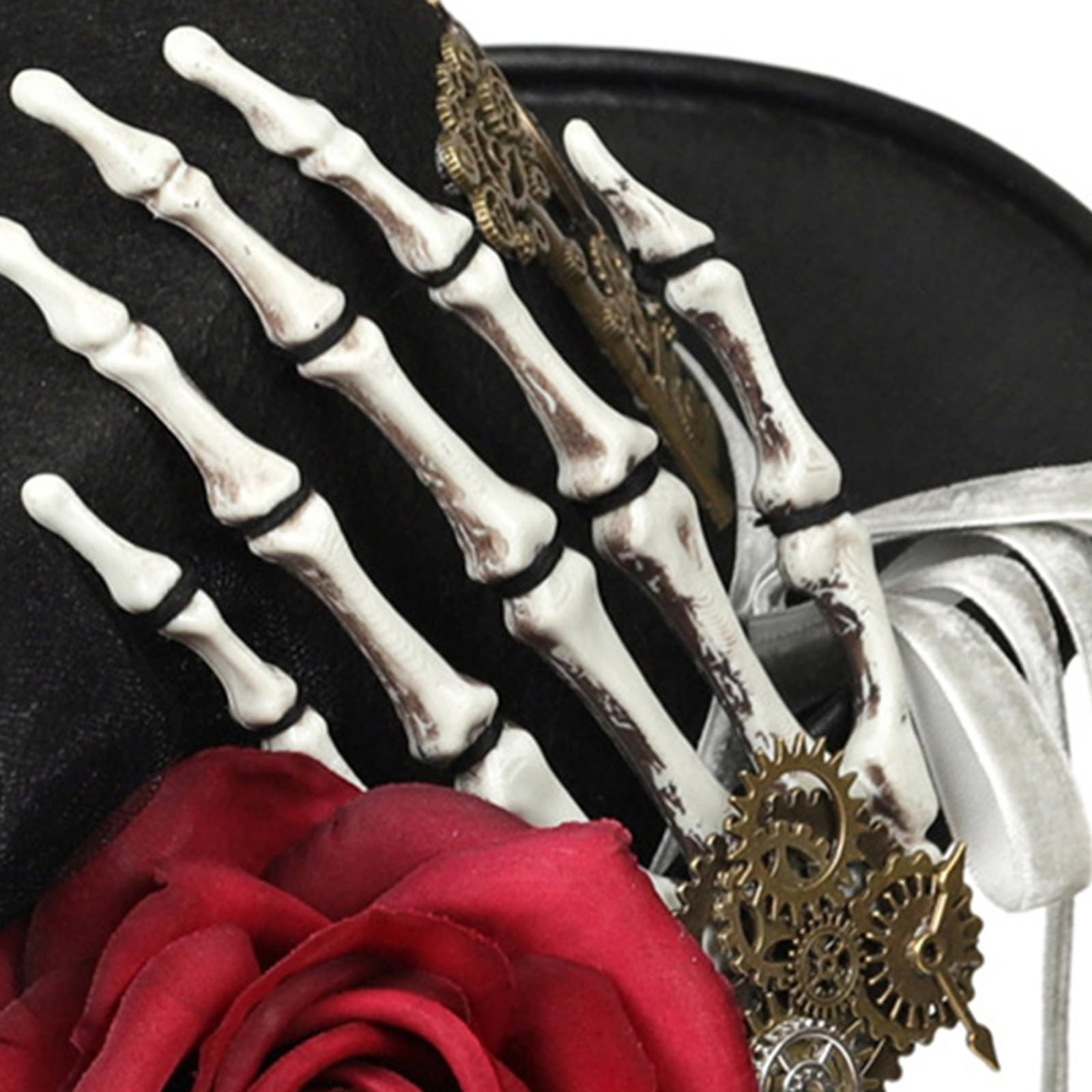Hochwertiger Steampunk Hut Fasnachts Kostüm Zubehör Fashion Zylinder Accessoire für Motto Partys / Halloween - Skelett / Rose / Schleier