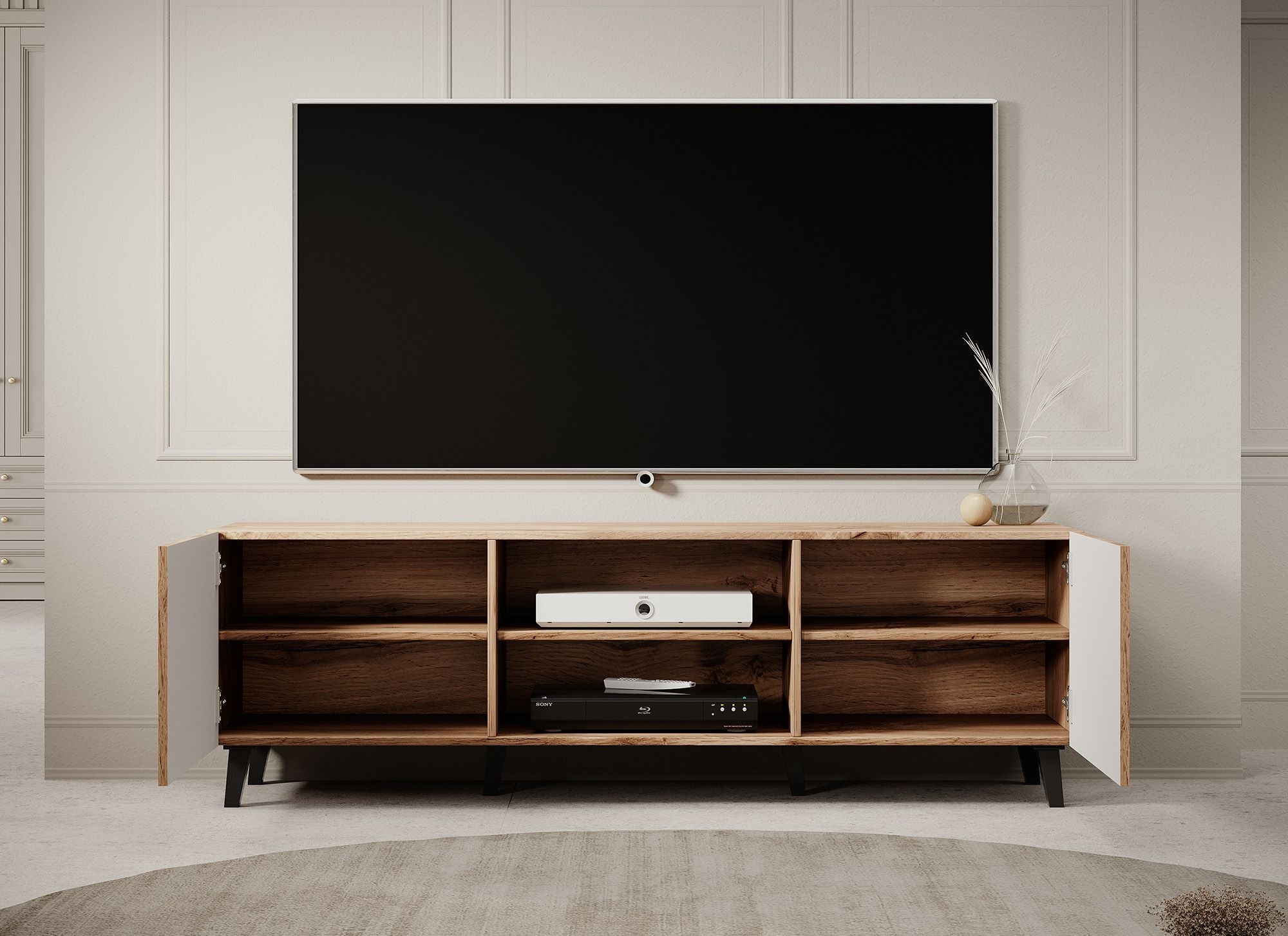 Meubella - TV-Meubel Vintar - Eiken - 150 cm