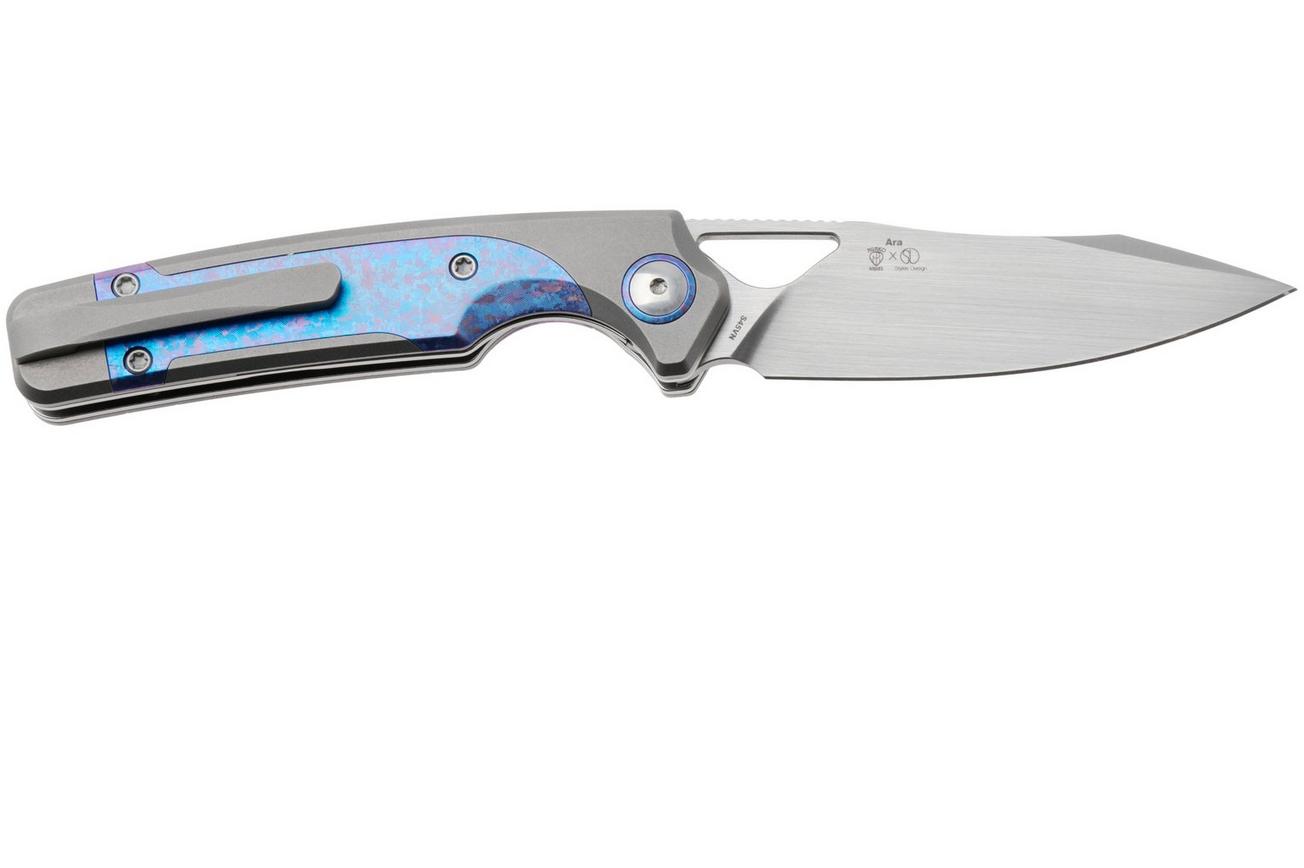 Kizer Ara KI3729A3, Hand Brushed Satin CPM S45VN, Snowflake Titanium zakmes, Jonathan Styles and Paul Munko design