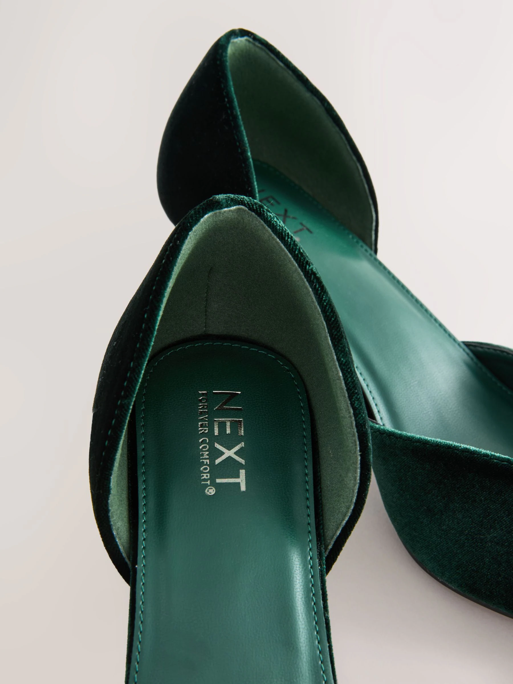Groen fluweel - Forever Comfort® Velvet Bow Pointed Toe Two Part Heels