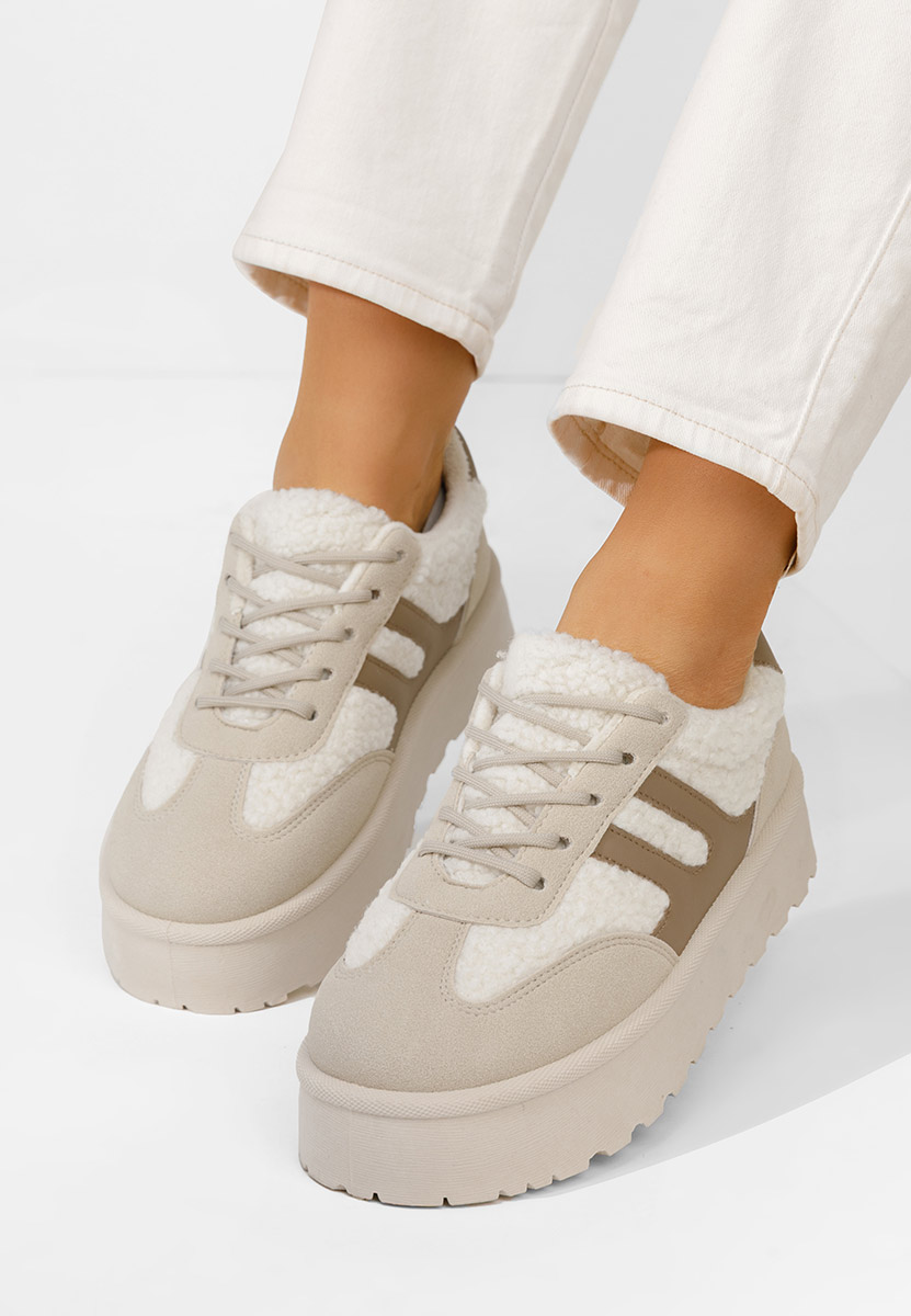 Baskets à plateforme beige Luniva