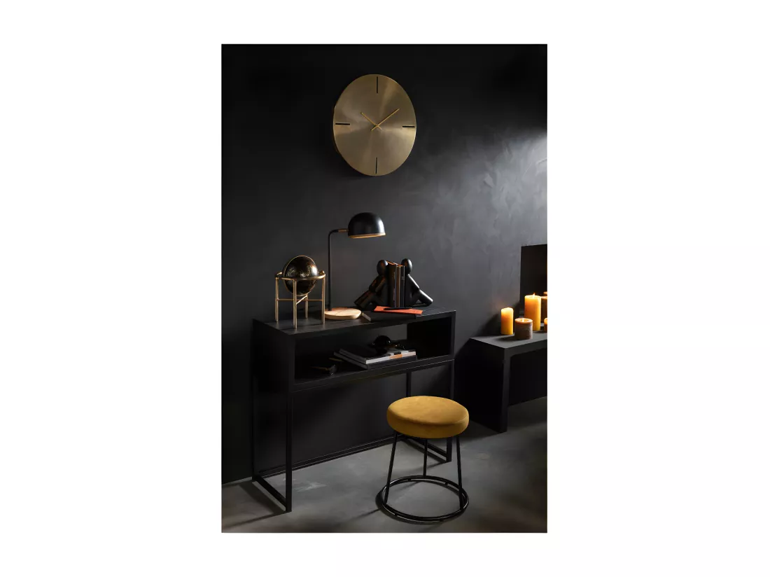 Lampe De Bureau Evy Metal/Bois Noir/Naturel - L 23 x l 18 x H 48 cm