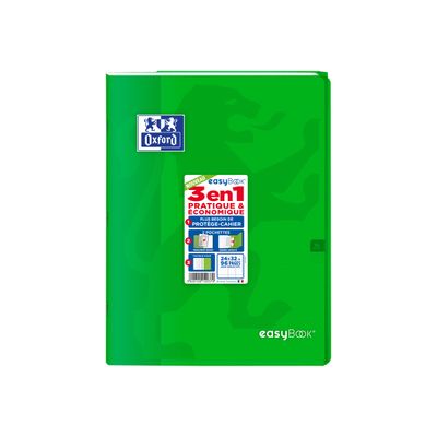 Oxford EasyBook - Cahier polypro 24 x 32 cm - 96 pages - grands carreaux (Seyes) - disponible dans différentes couleurs