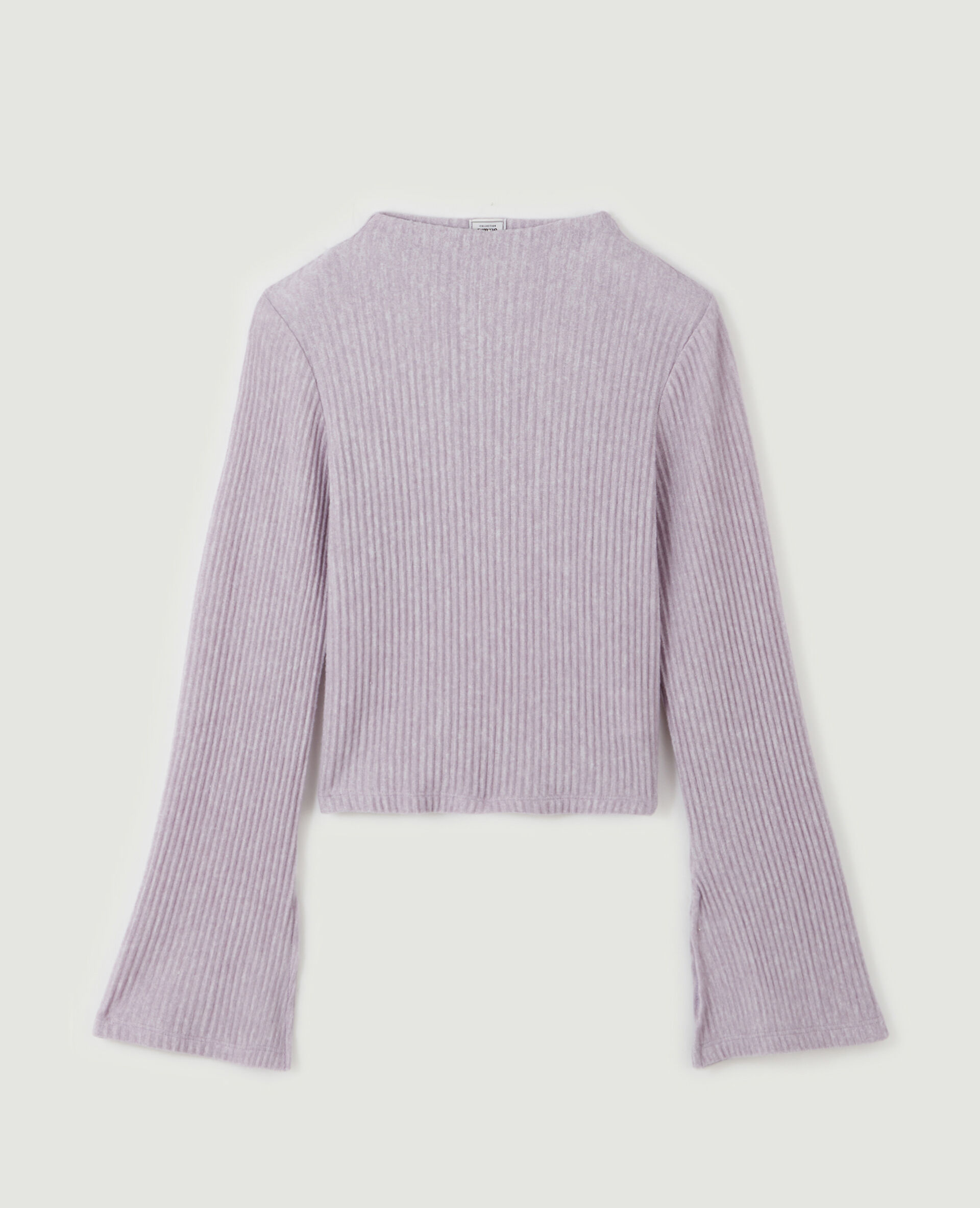 Top manches flare maille plissée - Violet