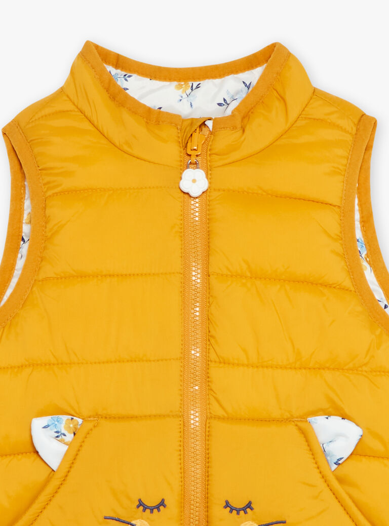 Doudoune sans manche ambre jaune réversible