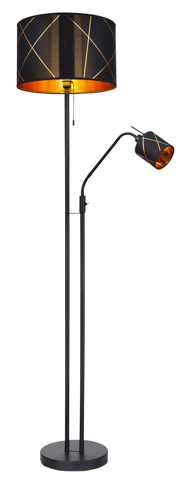 BEMMO Stehlampe schwarz 15431S3, D/H: 40 x 175 cm, Metall, Textil, Kunststoff